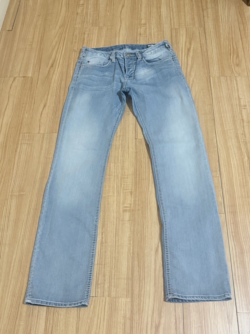 Buffalo David Bitton Light Blue Straight Leg Jeans - Picture 2 of 8